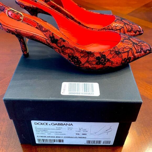 ❤️Dolce&Gabanna sling back leather sandal size EU 36 or US 6, new - Picture 7 of 9